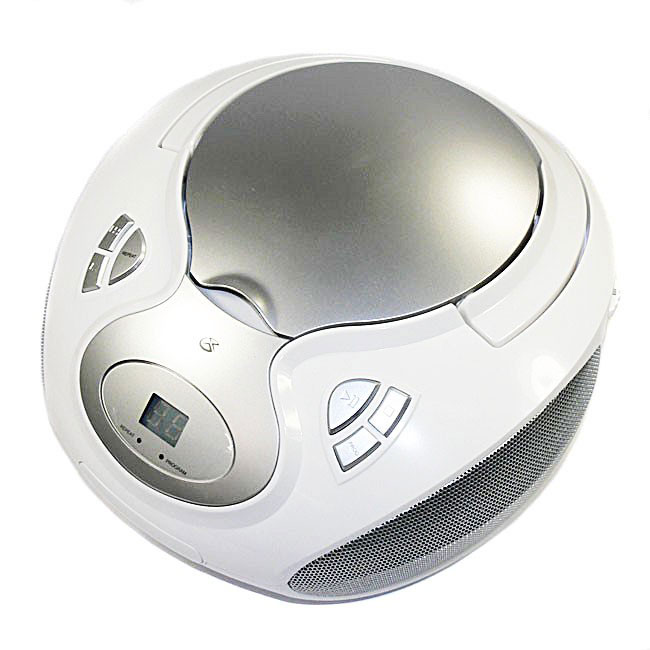GPX BC111W Portable White CD Player With AM/FM Radio
