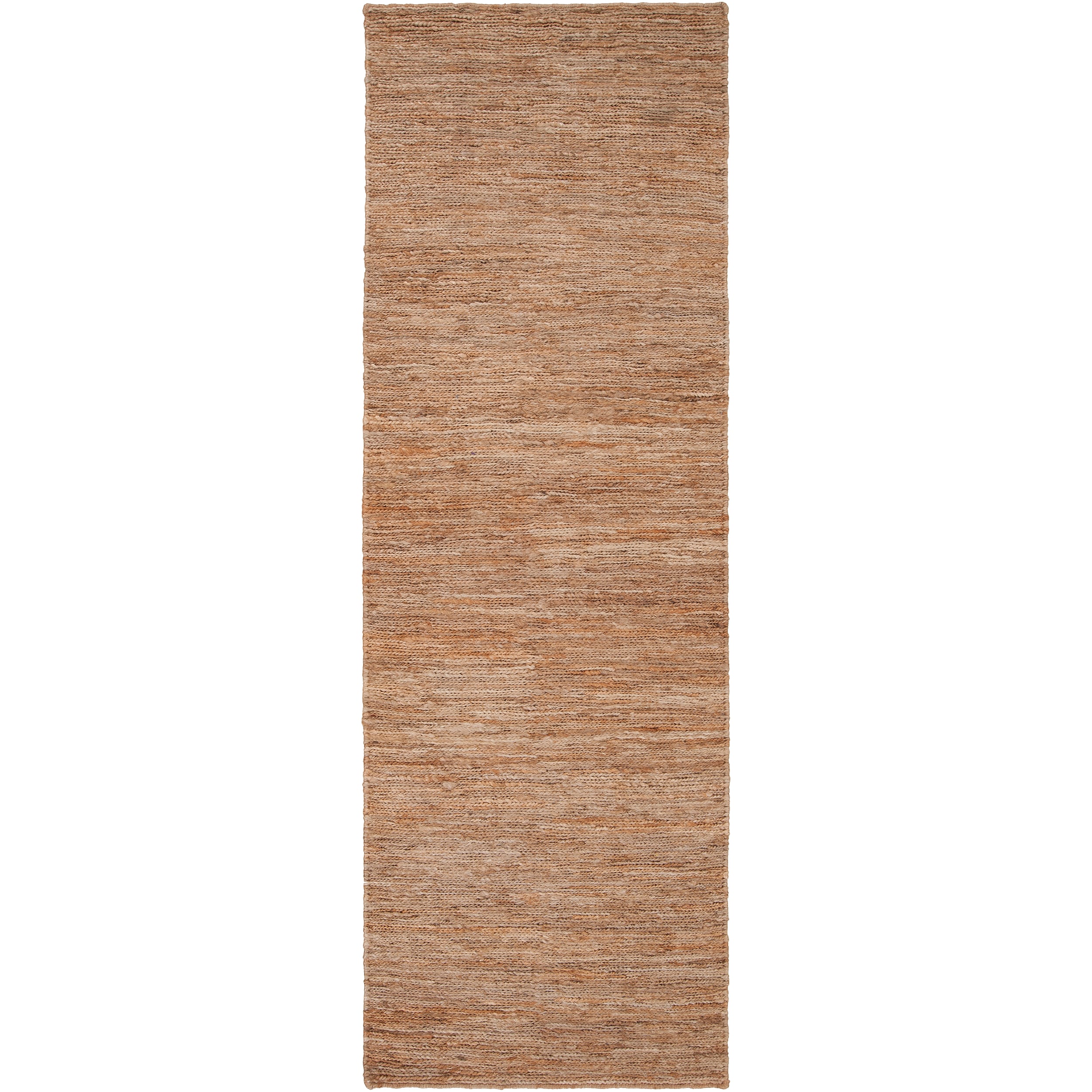 Hand woven Tan Doctate Natural Fiber Hemp Rug (26 X 8)