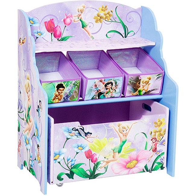 Disney Tinker Bell Fairies 3 tier Toy Organizer with Rollout Toy Box