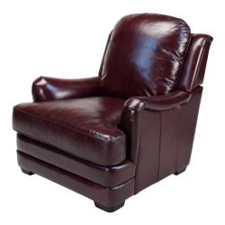 Shop Giorgio Burgundy Leather Club Chair Purple Red Overstock