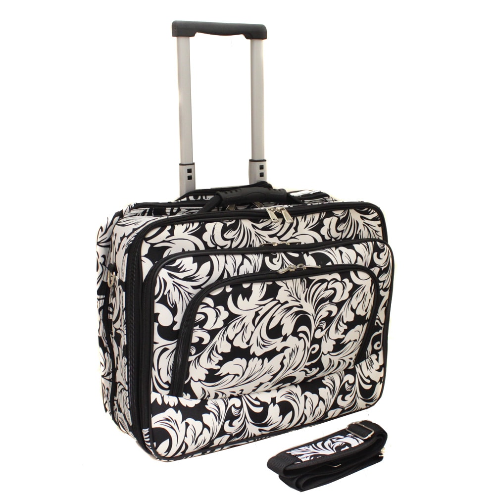 World Traveler Leaf Scroll Fashion Print Women&#39;s Rolling 17-inch Laptop Case - Free Shipping ...