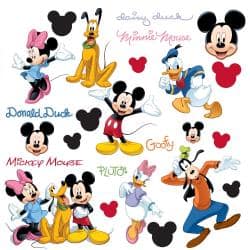 slide 2 of 3, Mickey and Friends Peel and Stick Wall Decals