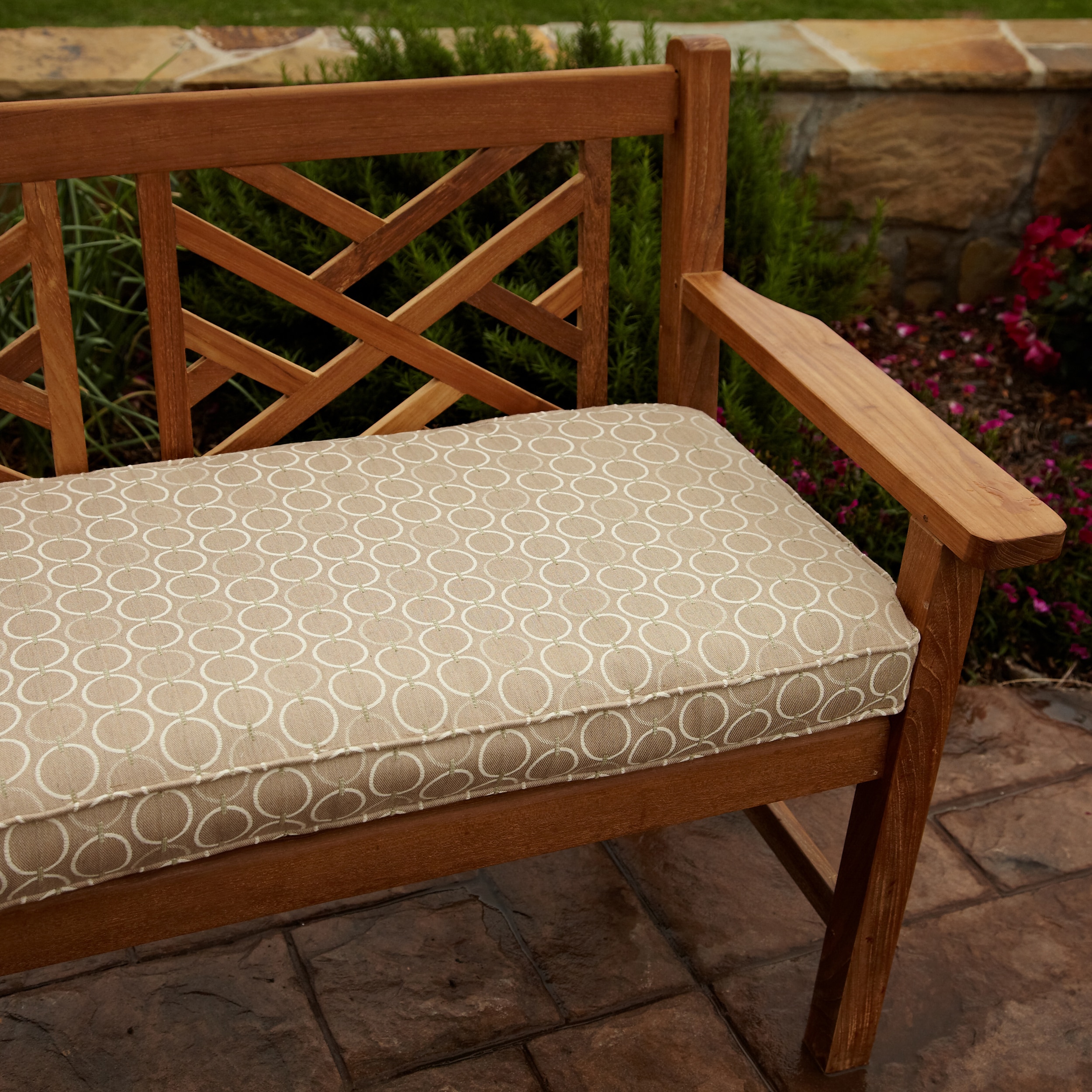 Shop Clara Beige 48-inch Outdoor Sunbrella Bench Cushion - Free ...