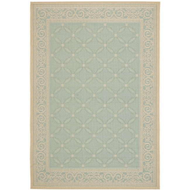 Poolside Aqua/ Cream Indoor Outdoor Rug (8 X 112)