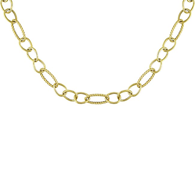 14k Yellow Gold Oval Link 36 inch Chain Necklace   Shopping