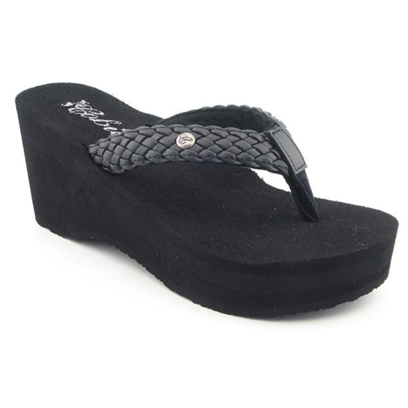 COBIAN Women's Zoe Black Sandals & Flip Flops - 14238827 - Overstock ...