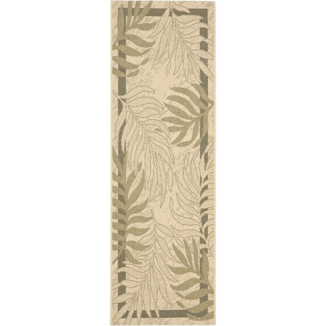 Poolside Cream/ Green Indoor Outdoor Rug (24 X 911)