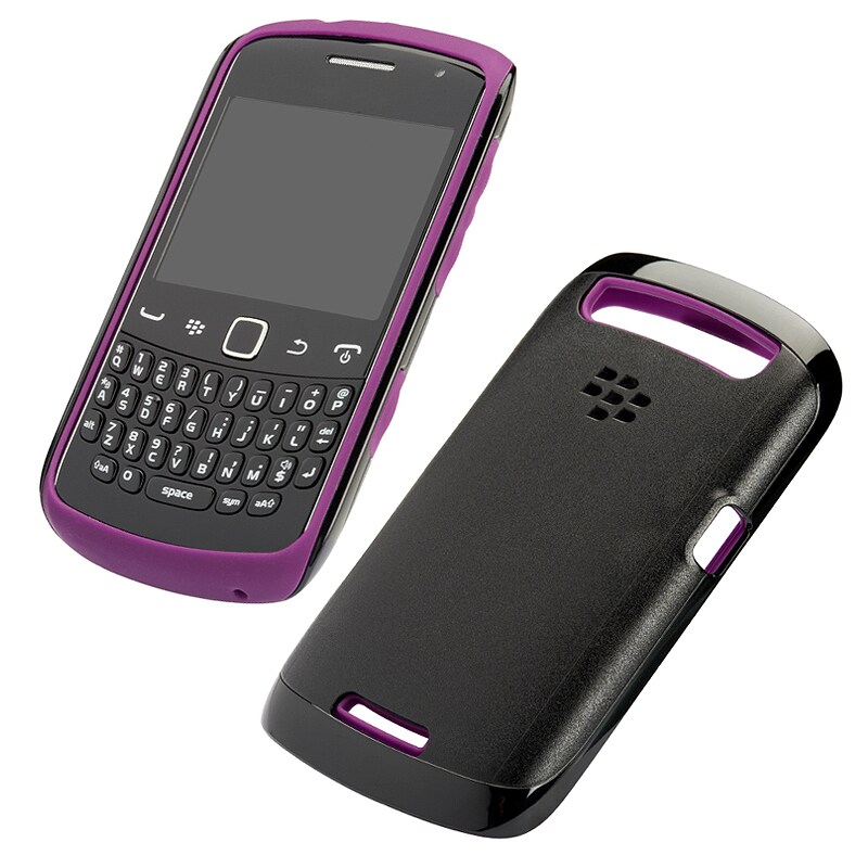 BlackBerry Curve 9350/ 9360/ 9370 OEM Black/ Purple Premium Skin Cases & Holders