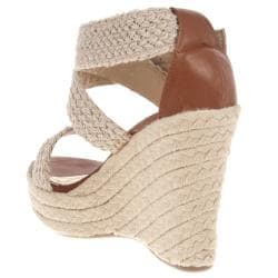 Riverberry Womens Leanne Beige Wedge Sandals  