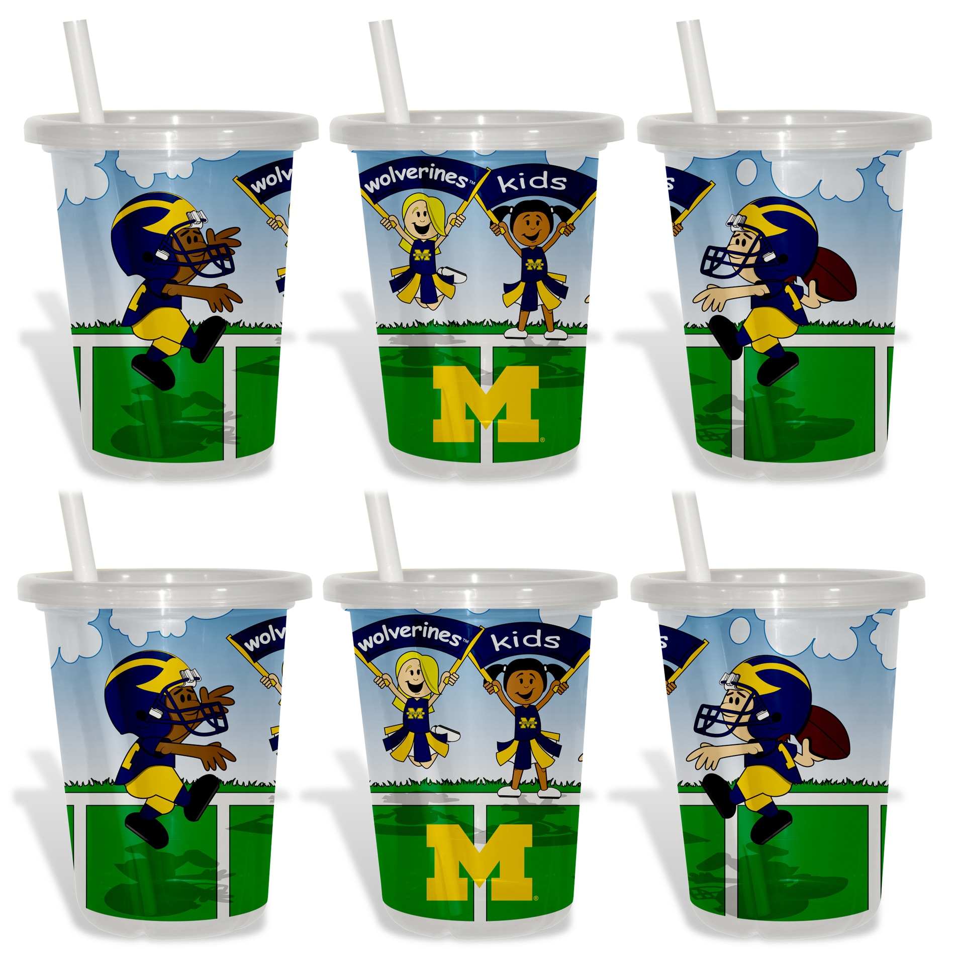 Michigan Wolverines Sip and Go Cups (Pack of 6) Travel Mugs