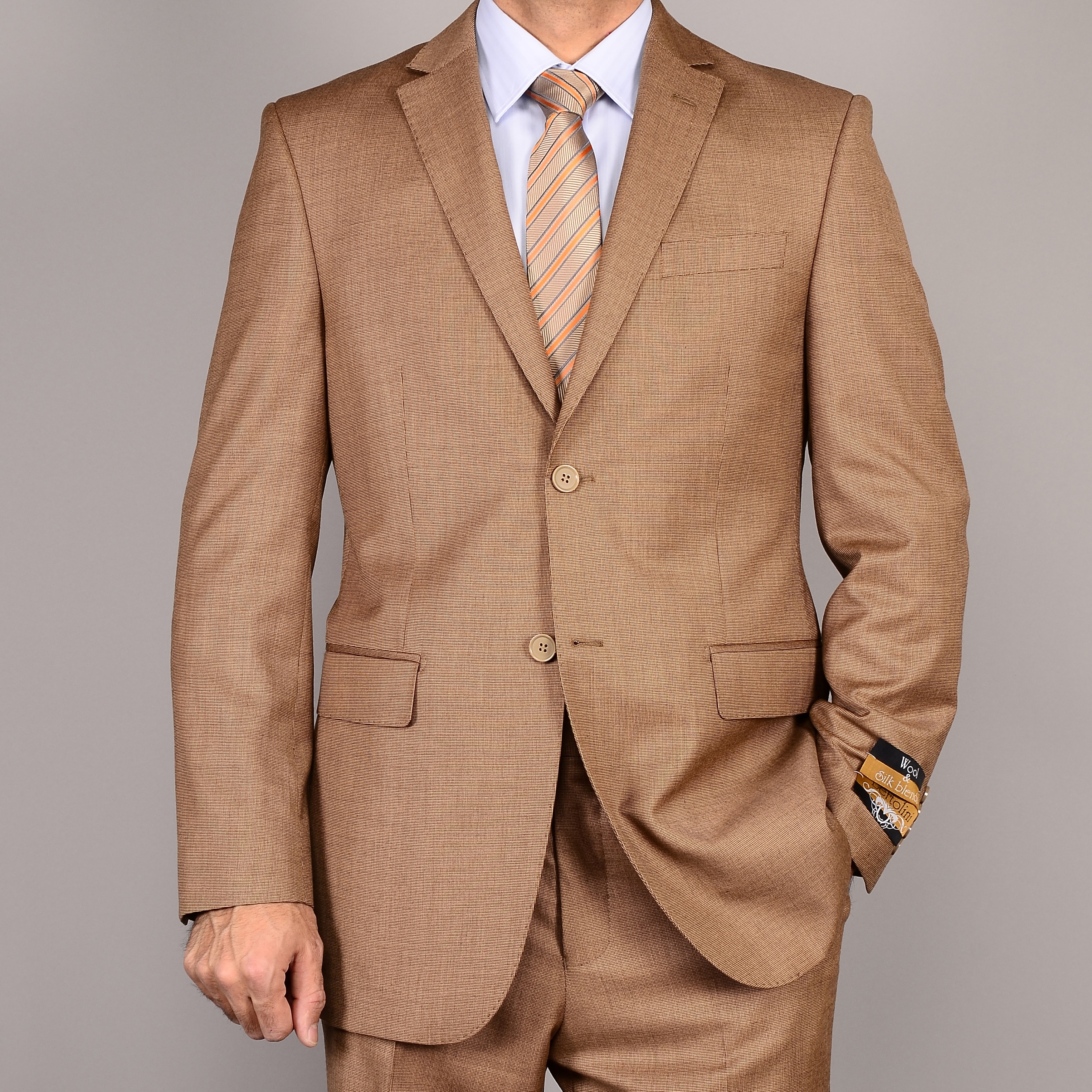 Shop Men's Light Rust Teakweave Wool/Silk Suit - Free Shipping Today ...