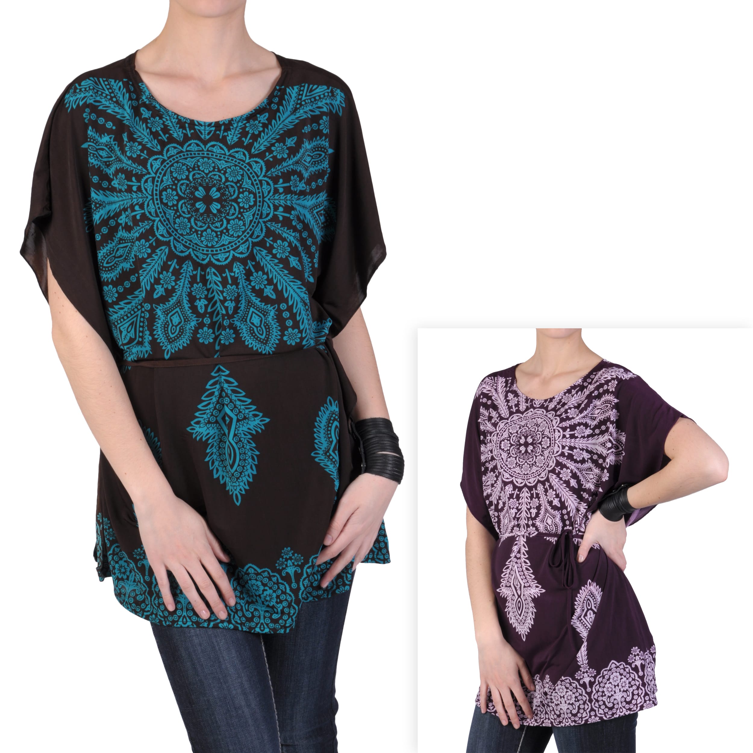 Journee Collection Womens Plus Size Kaftan Sleeve Tunic   