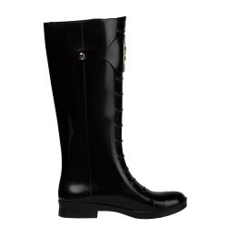 Fendi Women's Black Lace-up Knee-high Rubber Rain Boots - 14132089 ...