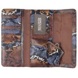 Kenneth Cole Reaction Womens Multi color Python Print Clutch Wallet