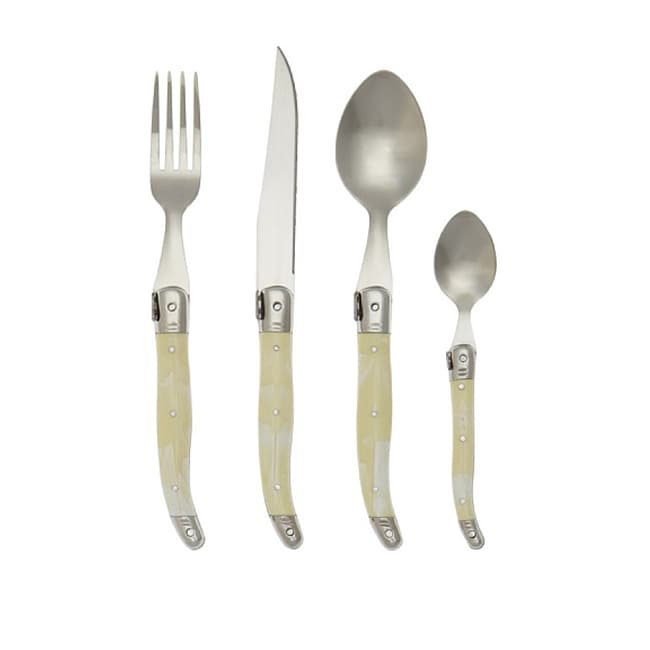 LeBrun French Flatware Laguiole 24 piece Ivory Set  