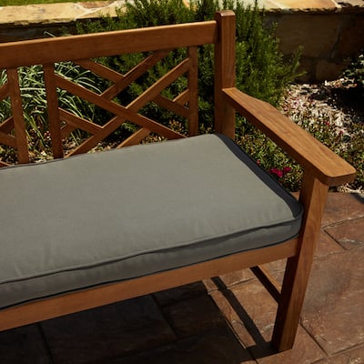 Sorra Home Clara Grey Outdoor Sunbrella Bench Cushion