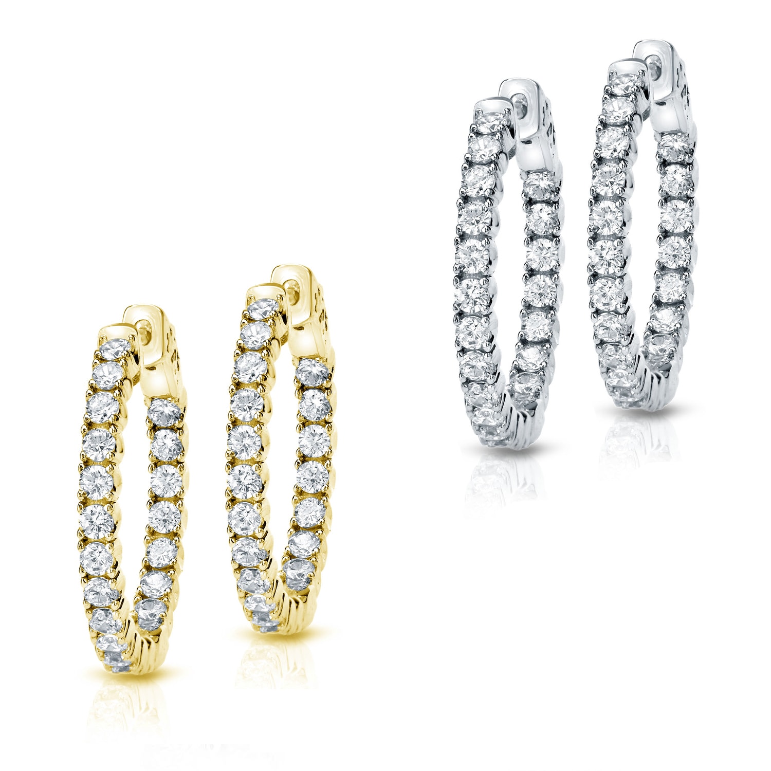 14k Gold 1ct TDW Diamond Hoop Earrings (H I, SI1 SI2) Today 