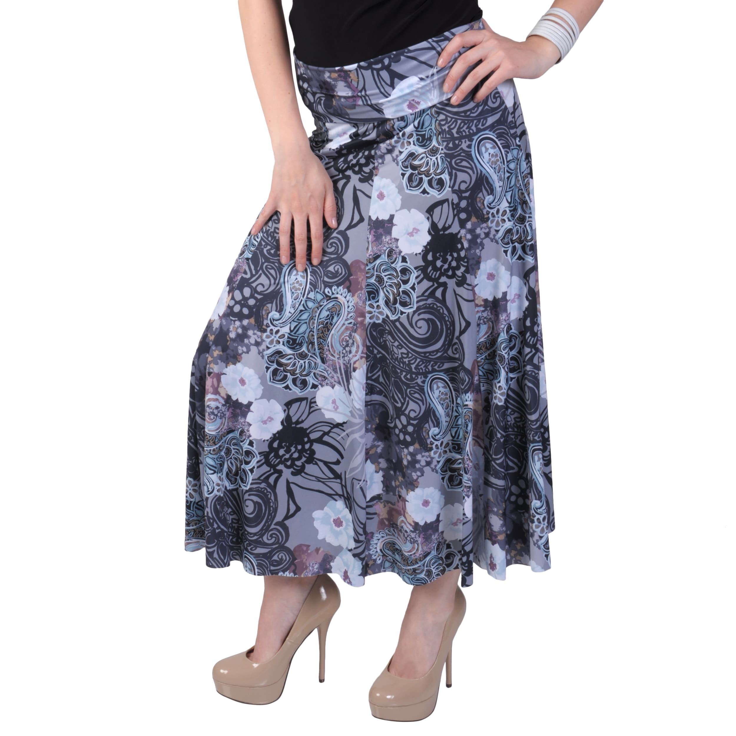 Tressa Designs Womens Flowing Fold Over Floral Print Skirt   14265699