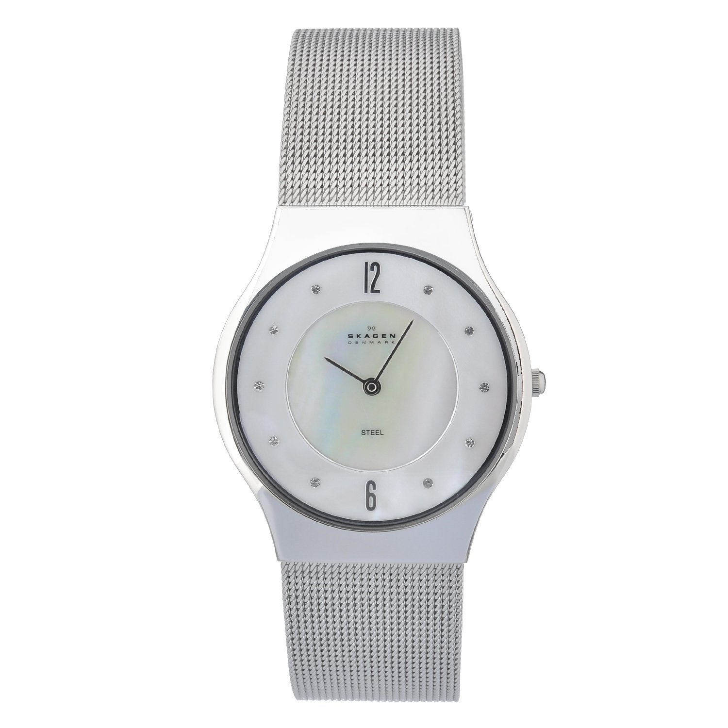 Skagen Men's Stainless Steel Mesh Watch with Silvertone Hands Skagen Men's Skagen Watches