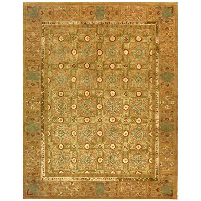 Handmade Classic Antiquity Coral Wool Rug (76 X 96)