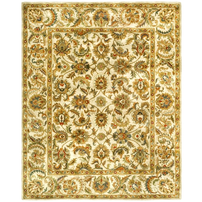 Handmade Classic Ivory Wool Rug (96 X 136)