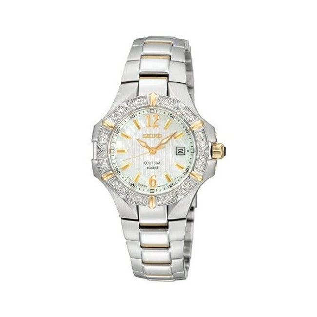 Seiko Womens Coutura Two tone Diamond Watch Today $169 