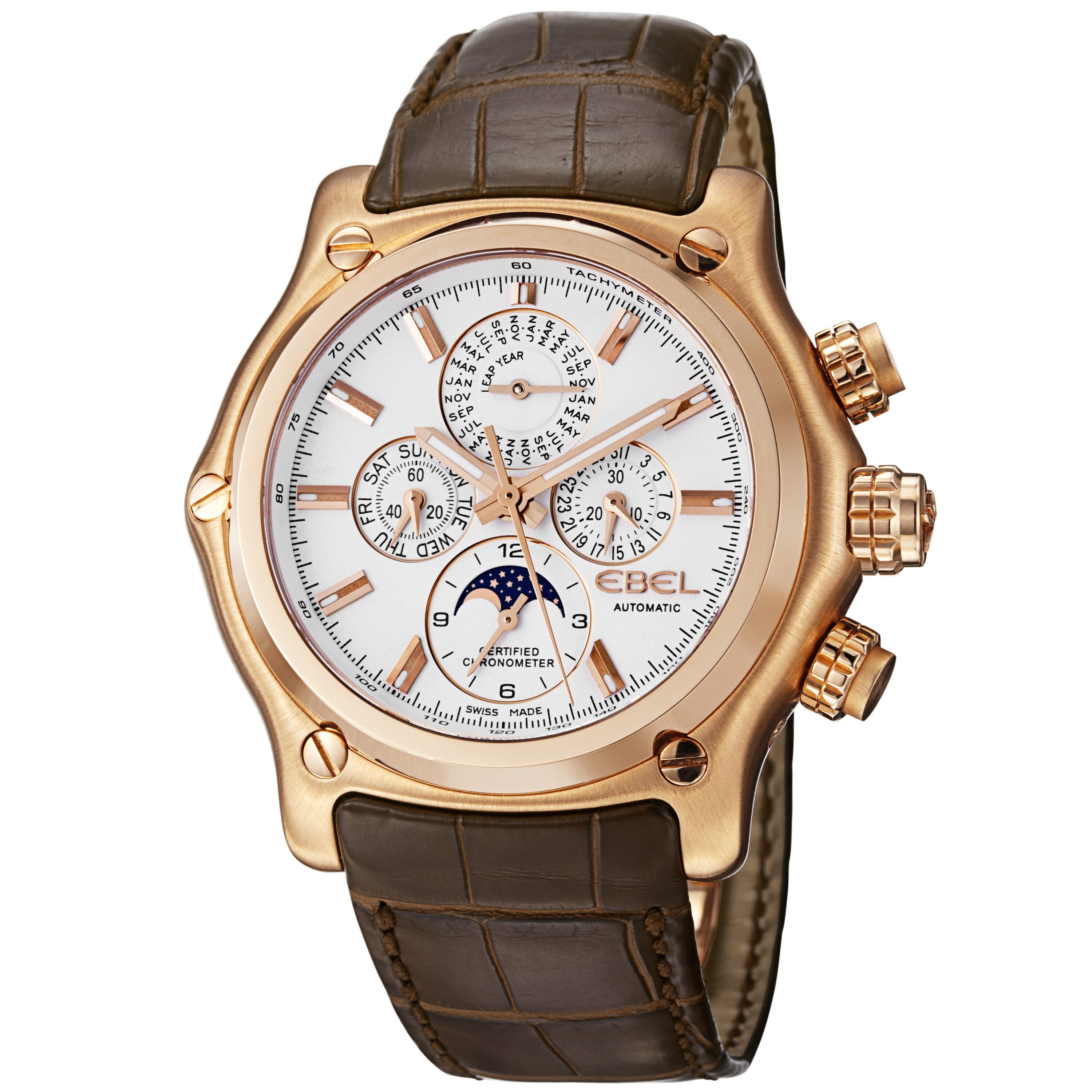 Ebel Men s 1911 BTR Perpetual Calendar Rose Gold Automatic Watch 