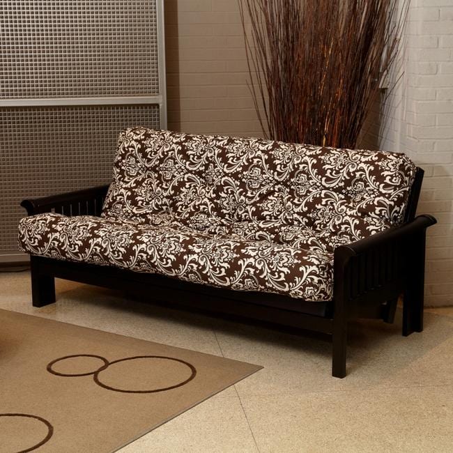 Brown Damask Full size 8 inch Futon Mattress