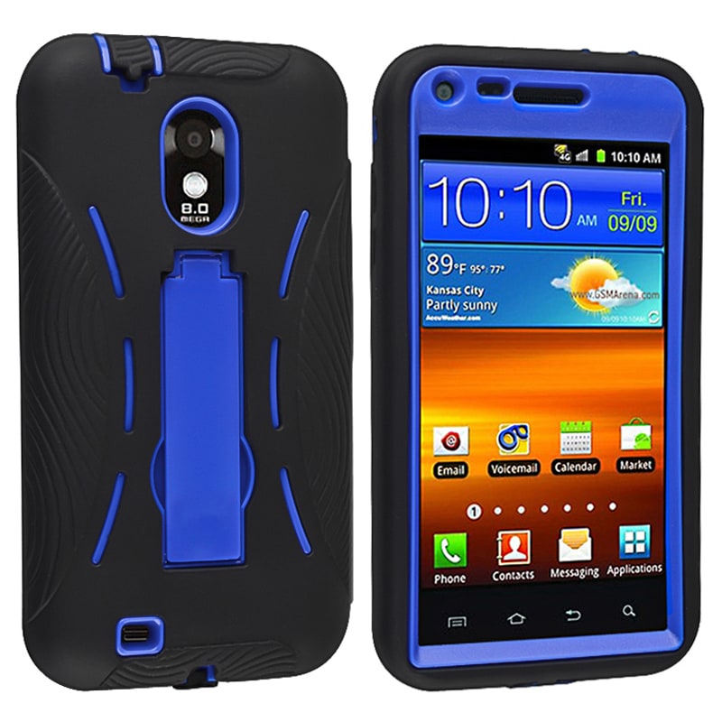 Blue/ Black Hybrid Case with Stand for Samsung Epic 4G Touch D710
