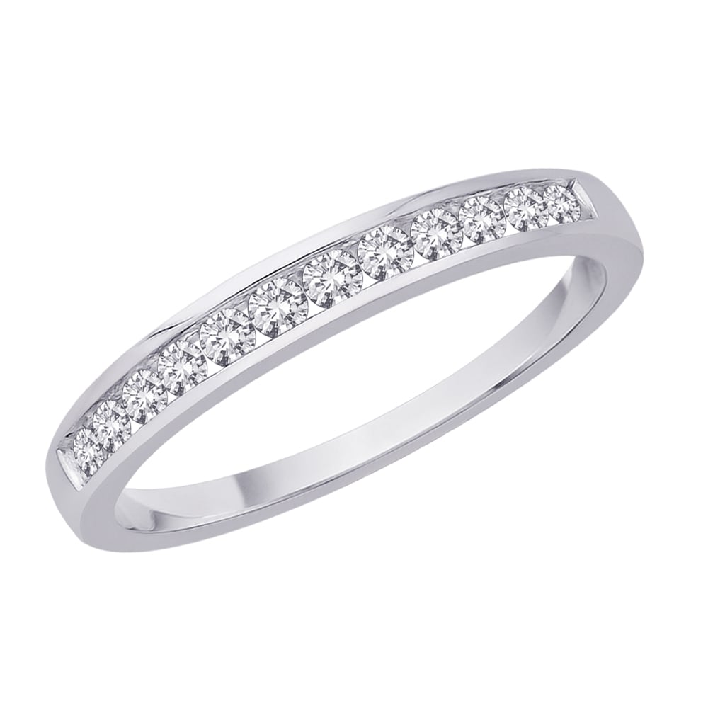 10k White Gold 1/4ct TDW Diamond Eternity Wedding Band (J K, I2 I3) Women's Wedding Bands