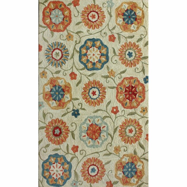 Nuloom Handmade Floral Ivory Rug (5 X 8) (MultiPattern FloralTip We recommend the use of a non skid pad to keep the rug i n place on smooth surfaces.All rug sizes are approximate. Due to the difference of monitor colors, some rug colors may vary slightl