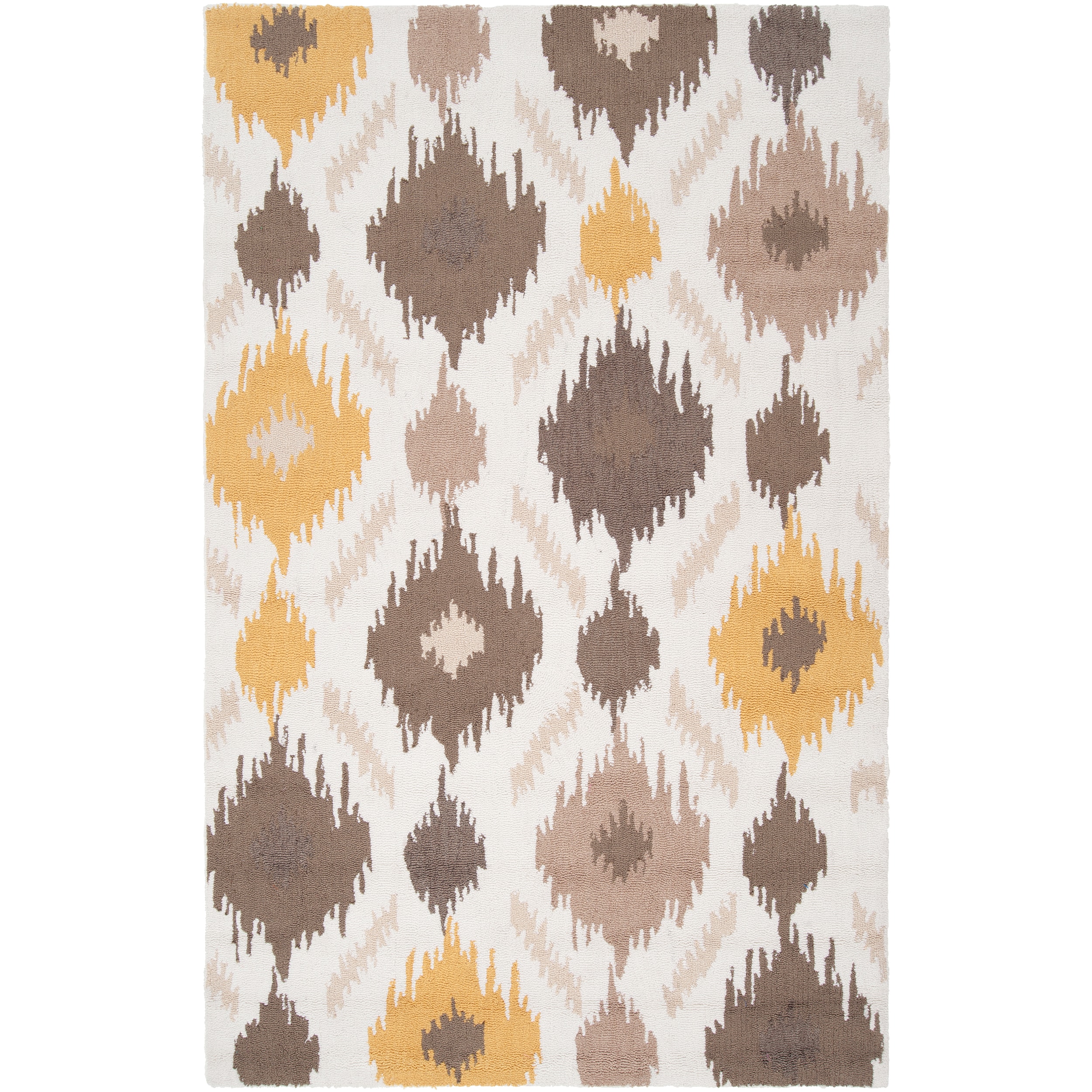 Transitional Hand hooked Gold Benton Rug (36 X 56)