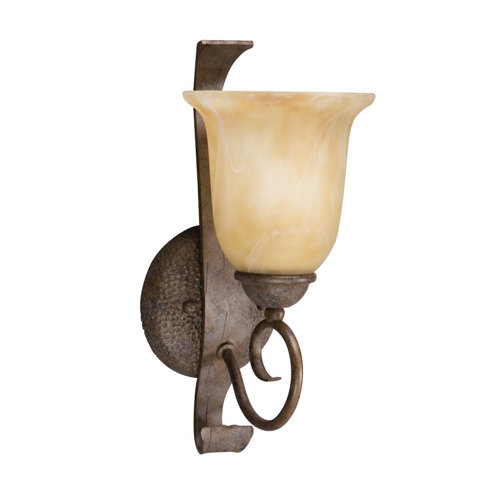 Transitional 1-light Aged Iron Wall Sconce