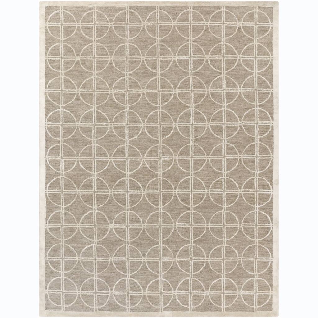 Hand-tufted Mandara Beige Wool Blend Rug (7'9 x 10'6)