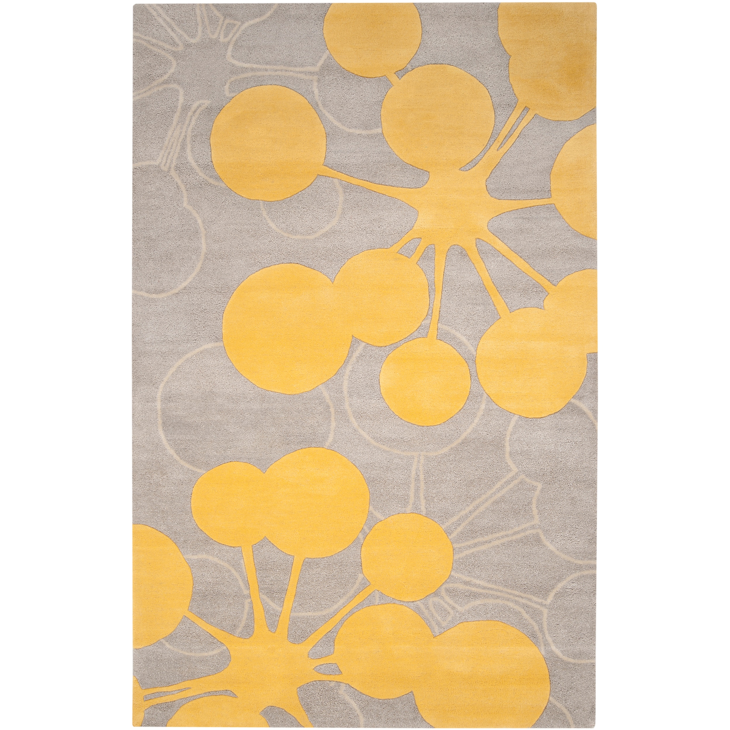 Jef Designs Hand tufted Grey Torrent Geometric Wool Rug (36 X 56)