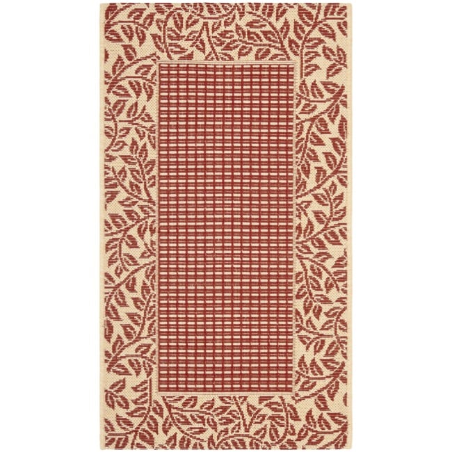 Poolside Red/ Natural Indoor Outdoor Rug (2' x 3'7) Safavieh Accent Rugs