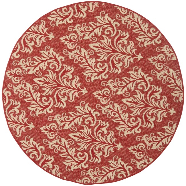 Poolside Red/ Cream Indoor/ Outdoor Rug (67 Round)