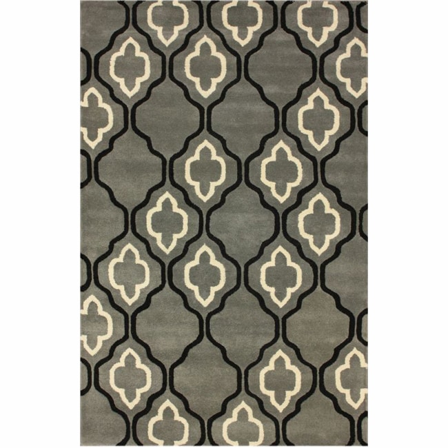 Nuloom Handmade Moroccan Trellis Grey Wool Rug (76 X 96)