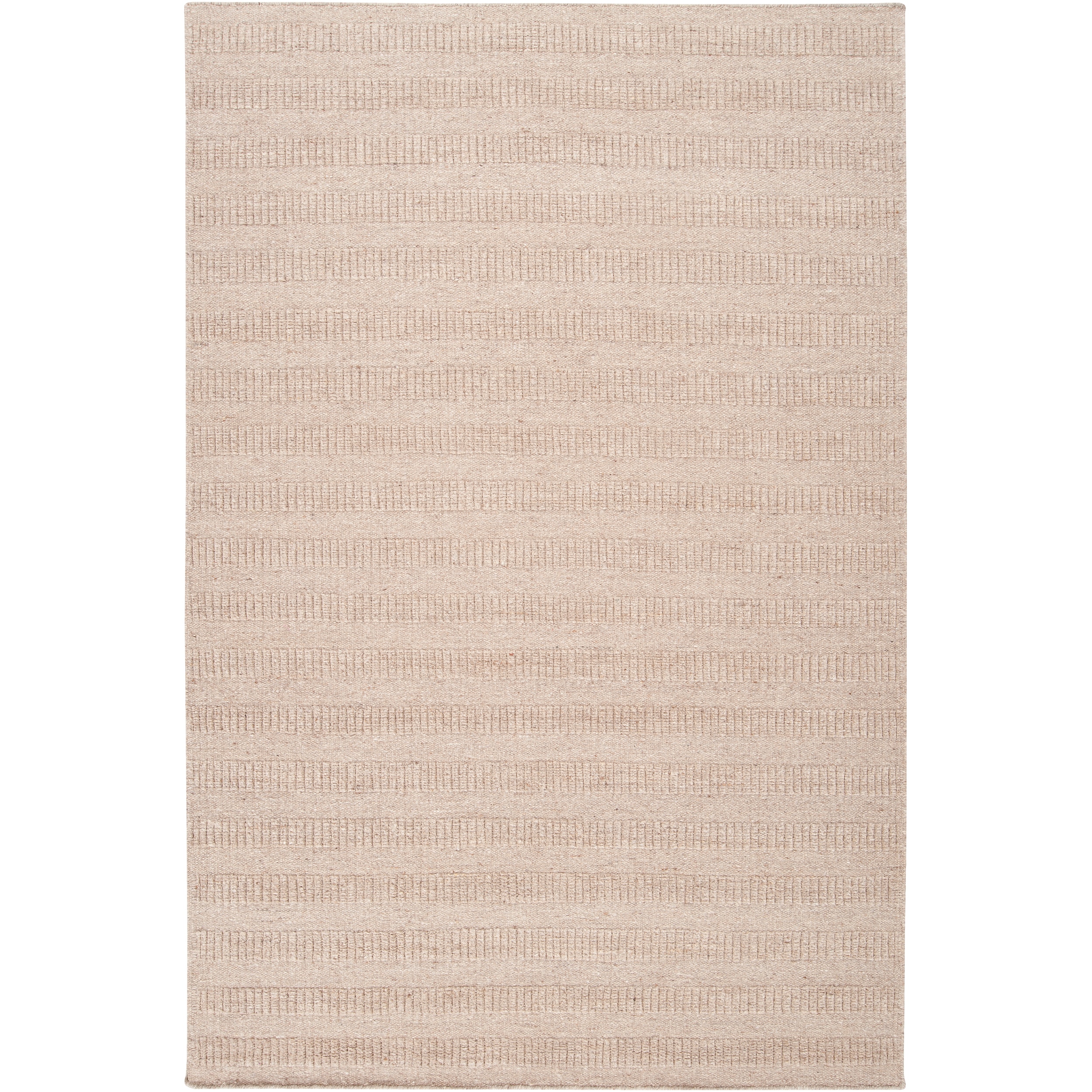 Hand crafted Solid Beige Caparo Street Wool Rug (9 X 13)