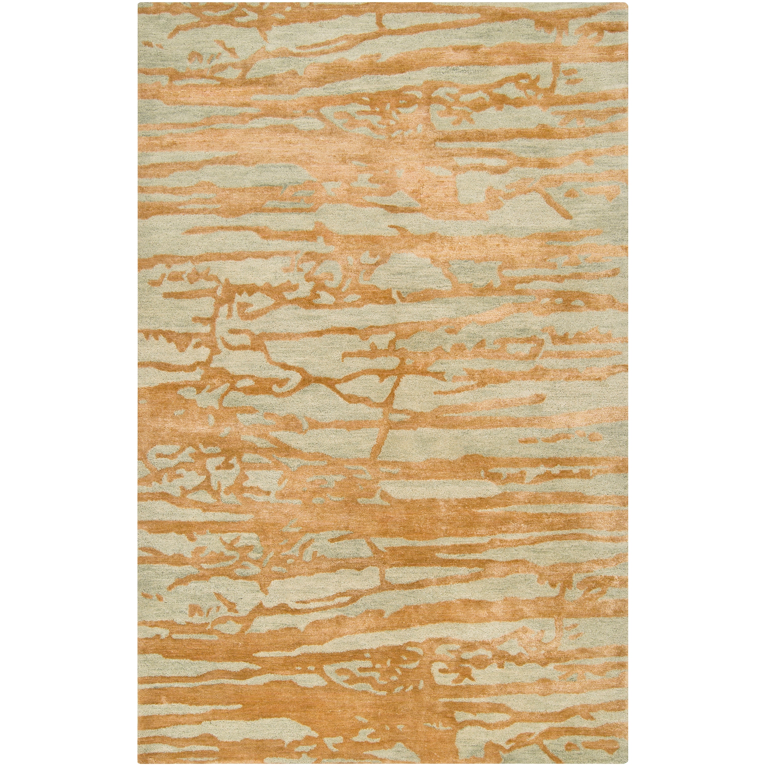 Hand-tufted Green Caparo Street Abstract Wool Area Rug (8' x 11')