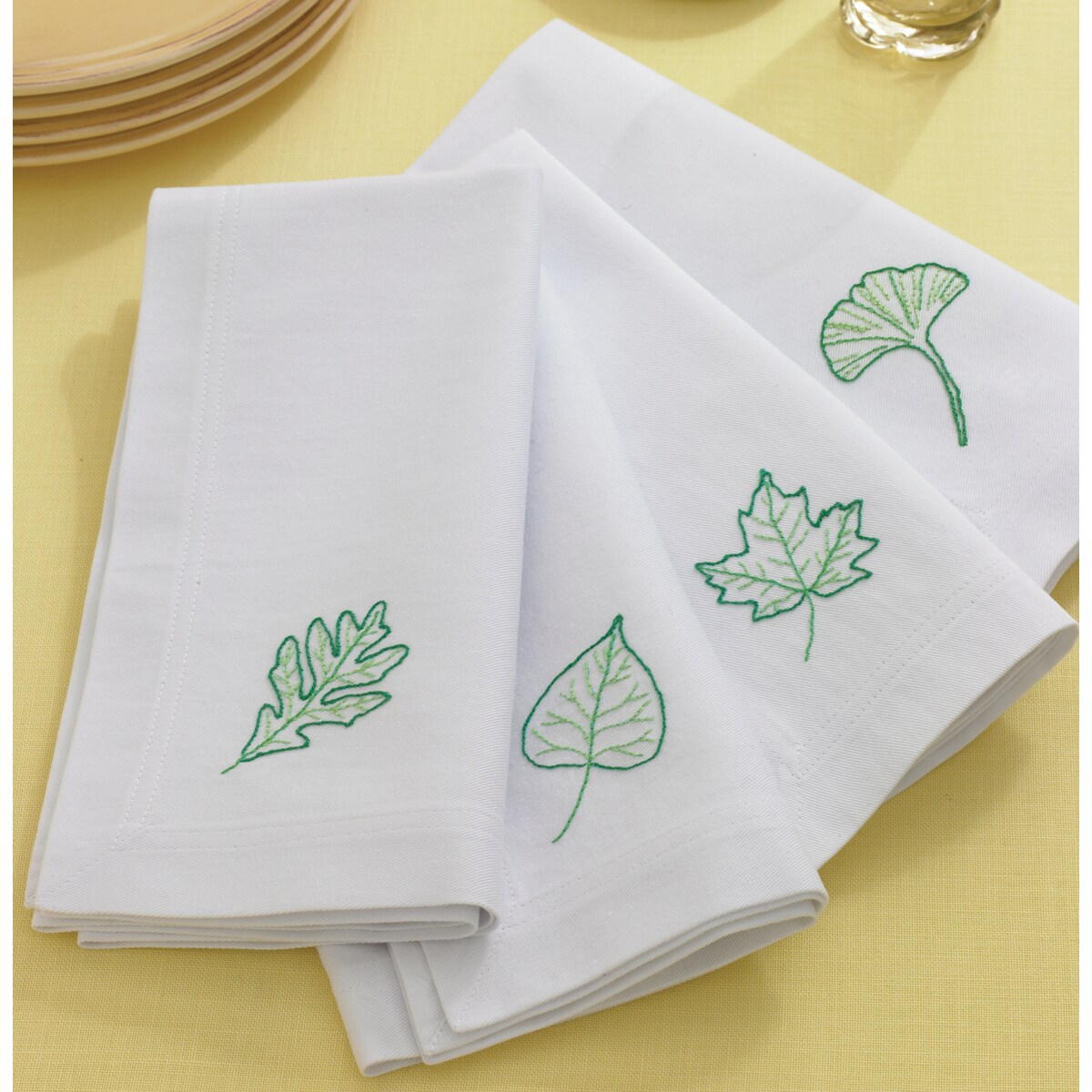 Martha stewart napkins stamped embroidery kitleaves 4pkg  free Martha stewart napkins stamped embroidery kitleaves 4pkg  free