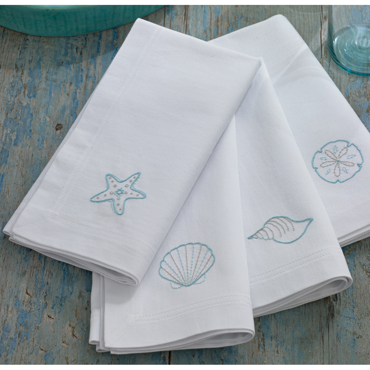 Martha stewart napkins stamped embroidery kitshells 4pkg  free Martha stewart napkins stamped embroidery kitshells 4pkg  free