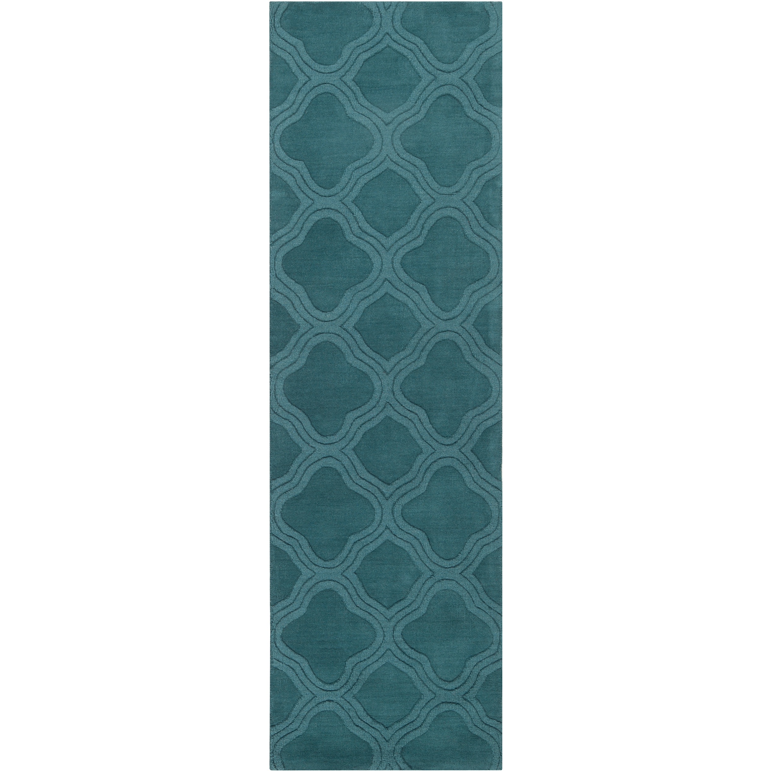 Hand crafted Green Mantra Wool Rug (26 X 8)