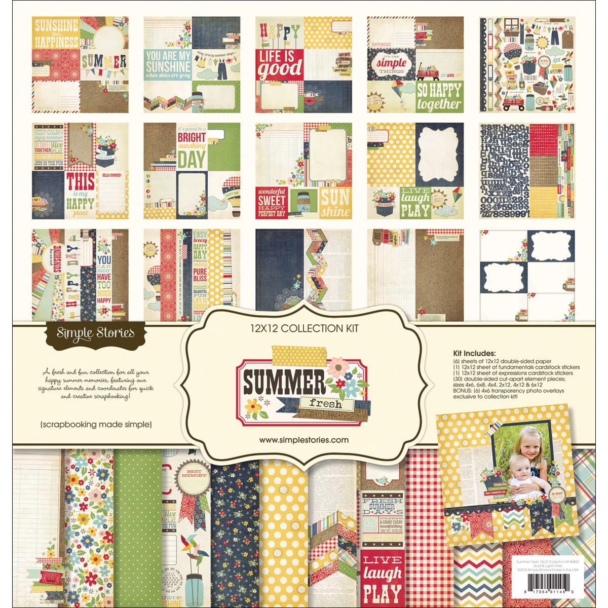 Summer Fresh Collection Kit 12"X12" 12 x 12 Scrapbooking Kits