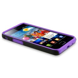Purple/ Black Hybrid Case/ Car Charger for Samsung Galaxy S II i9100 BasAcc Cases & Holders