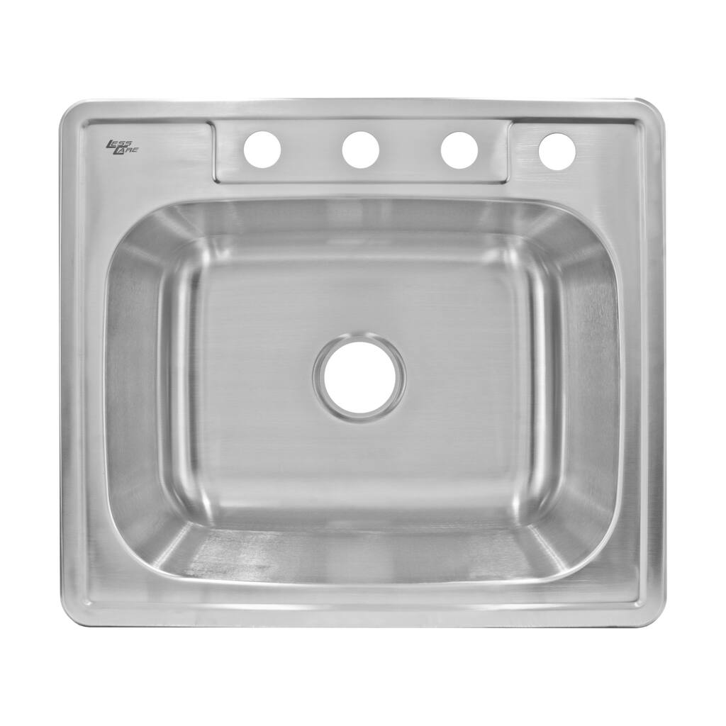 LessCare Top Mount Single Bowl Stainless Steel Sink - Silver