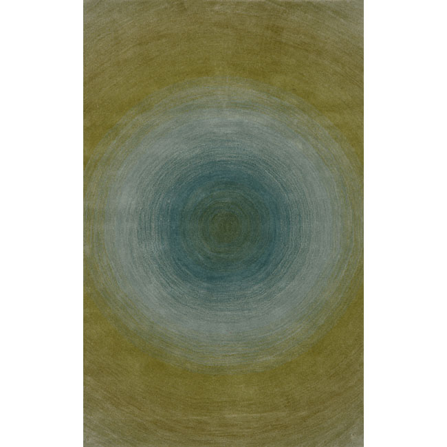 Hand-tufted Ripples Sunwater Wool Rug (2'3 x 8')