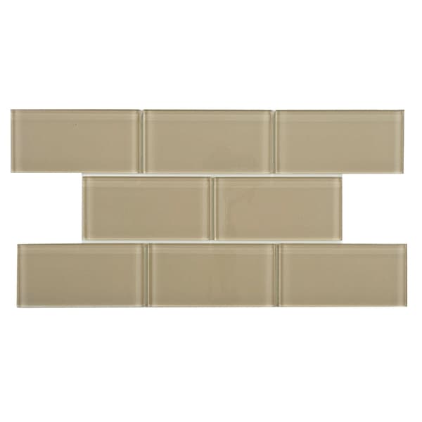 SomerTile 3x6 inch Reflections Sandstone Glass Mosaic Tile (Case of 64) Wall Tiles