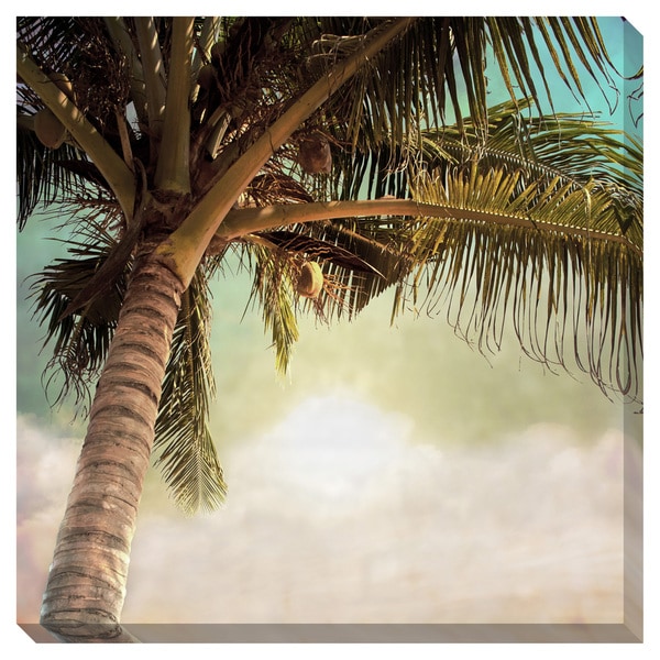 Vintage Palm Tree II Oversized Gallery Wrapped Canvas Canvas