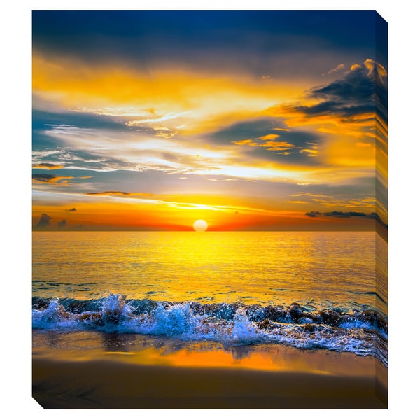 Colorful Sunset Over the Sea Oversized Gallery Wrapped Canvas